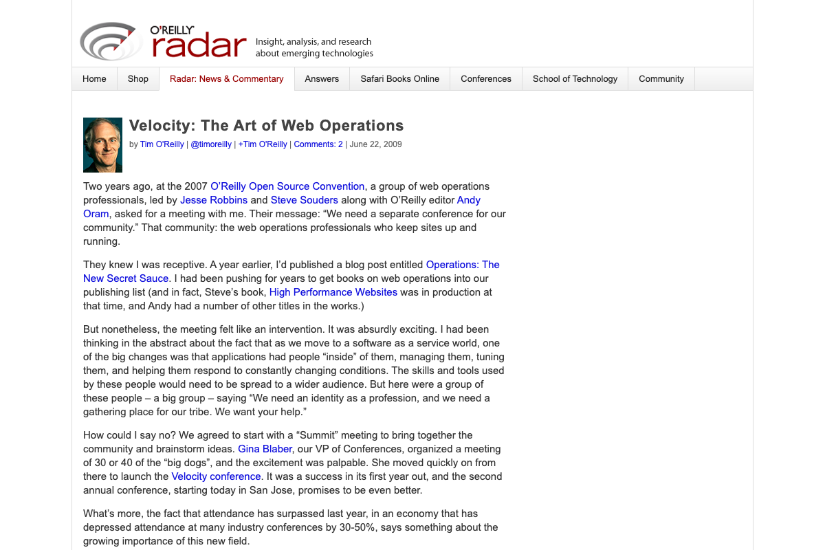 O'Reilly Radar article