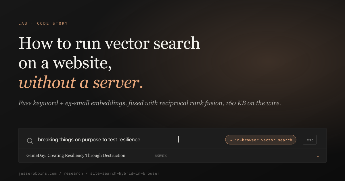 How to run vector search on a website in the browser with no server (like I do) — preview